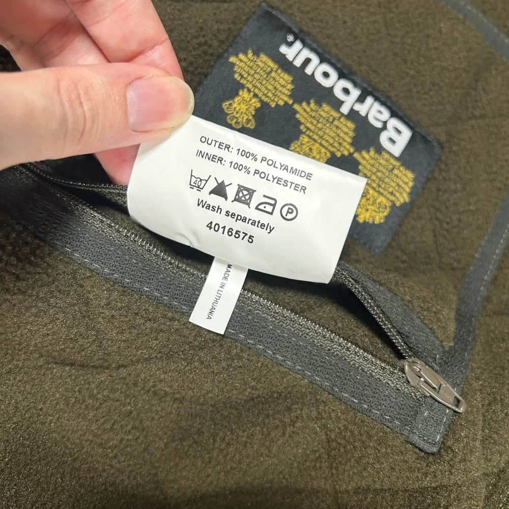 Barbour Polarquilt Waistcoat Zip-In Liner Mens XL Olive Green Quilted Vest Shoot